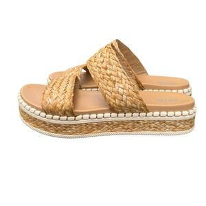 MIA Tan Woven Platform Sandals
